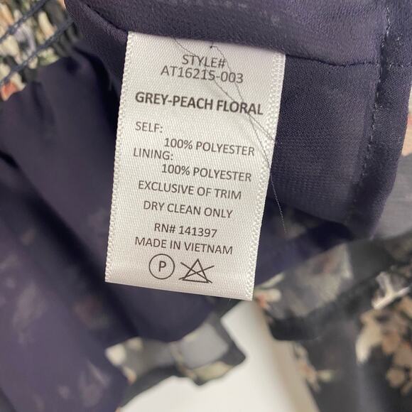 ASTR The Label Ditsy Floral Chiffon Faux Wrap Sheer Sleeve Womens Size Small - Picture 7 of 13